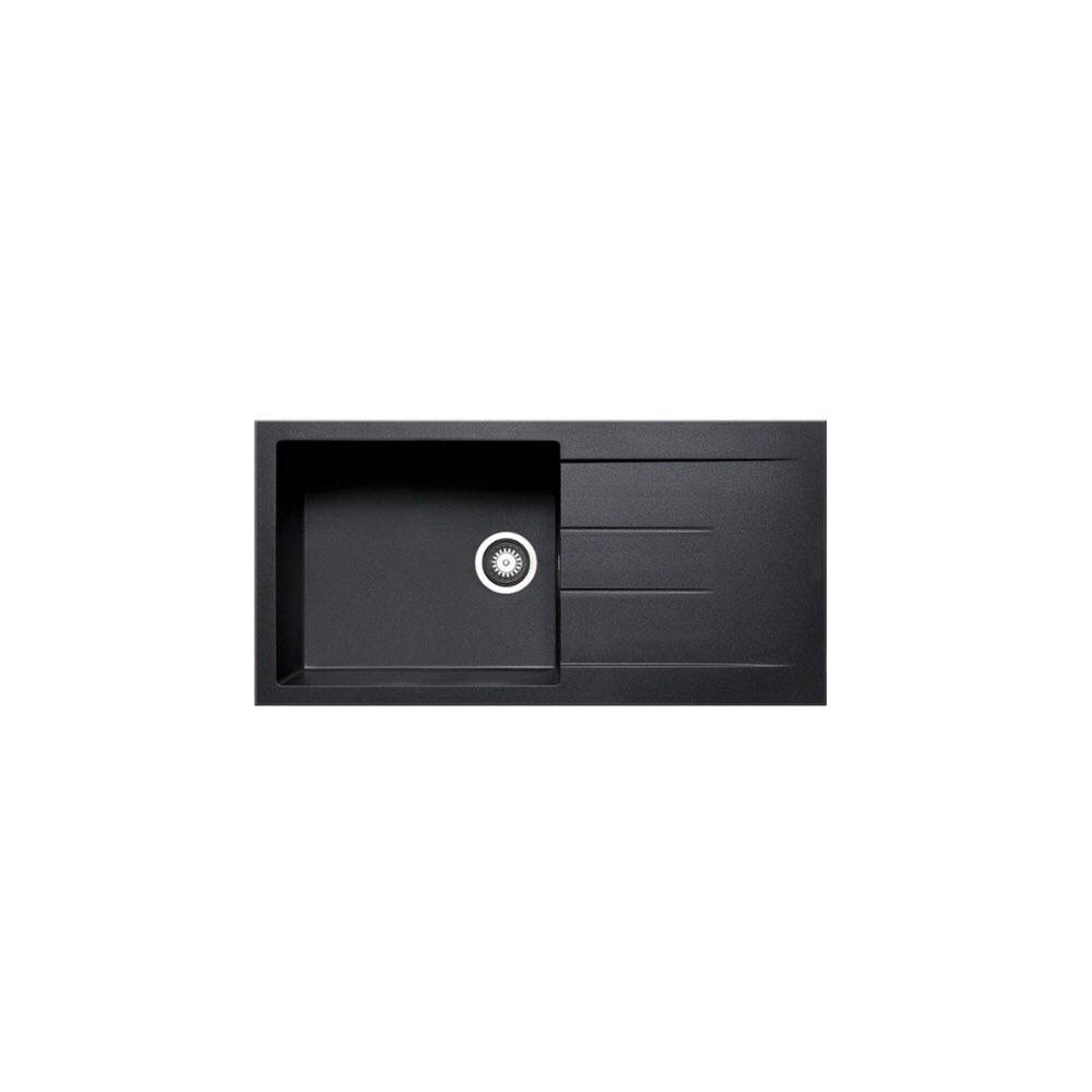 EVIER GRANIT 1 BACS AVEC EGOUTTOIR NOIR