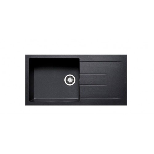 EVIER GRANIT 1 BACS AVEC EGOUTTOIR NOIR