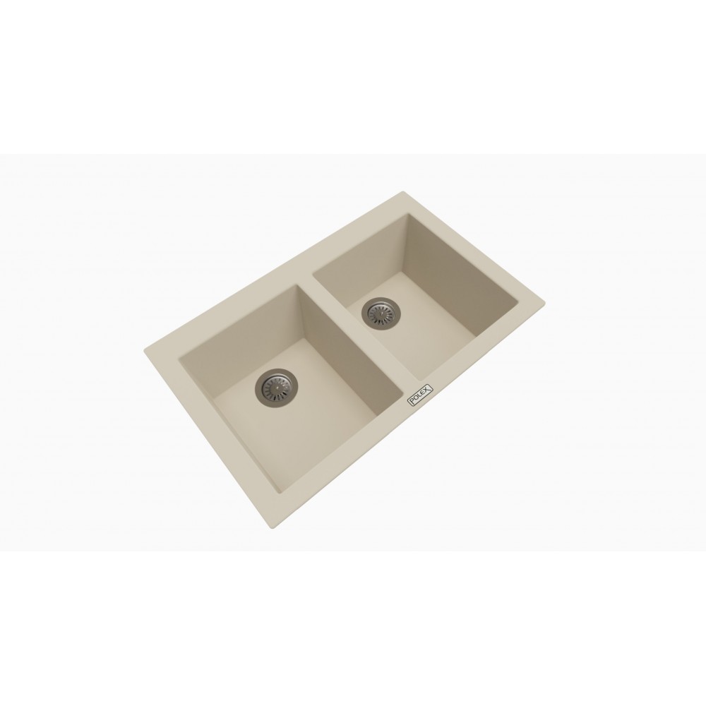EVIER GRANIT 2 BACS BEIGE